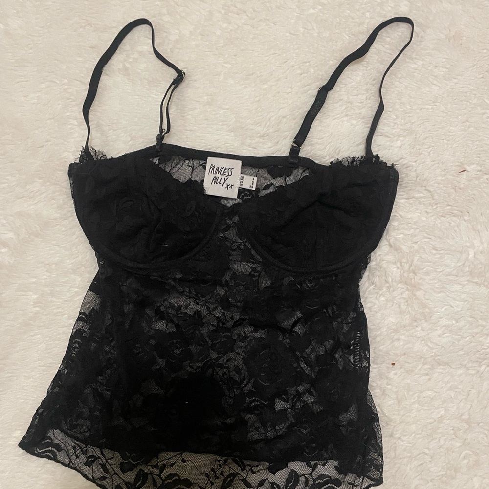 Princess Polly Black Lace Bralette